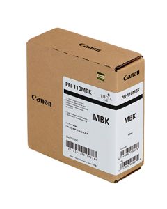 Cartucho de tinta Canon PFI-110MBK Negro Mate - 160 ml.