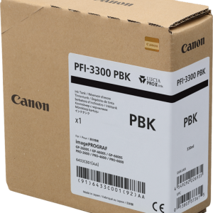 Cartucho de tinta Canon PFI-3300PBK Negro Photo - 330 ml.